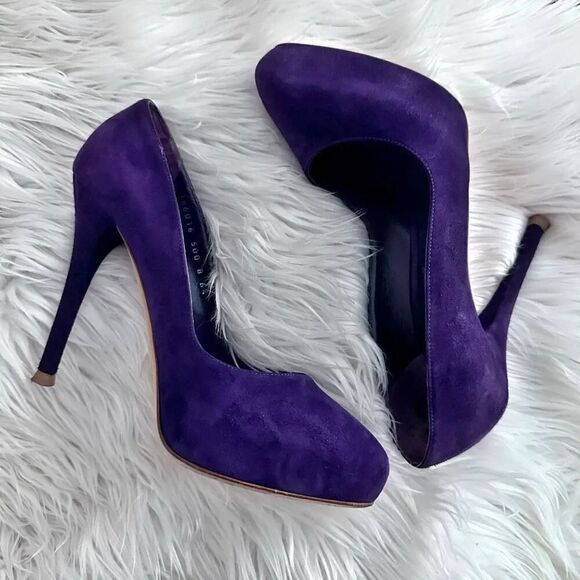 RALPH LAUREN COLLECTION | Purple Label Suede Pumps Heels Shoes Italy | Size 6.5 - Picture 1 of 9